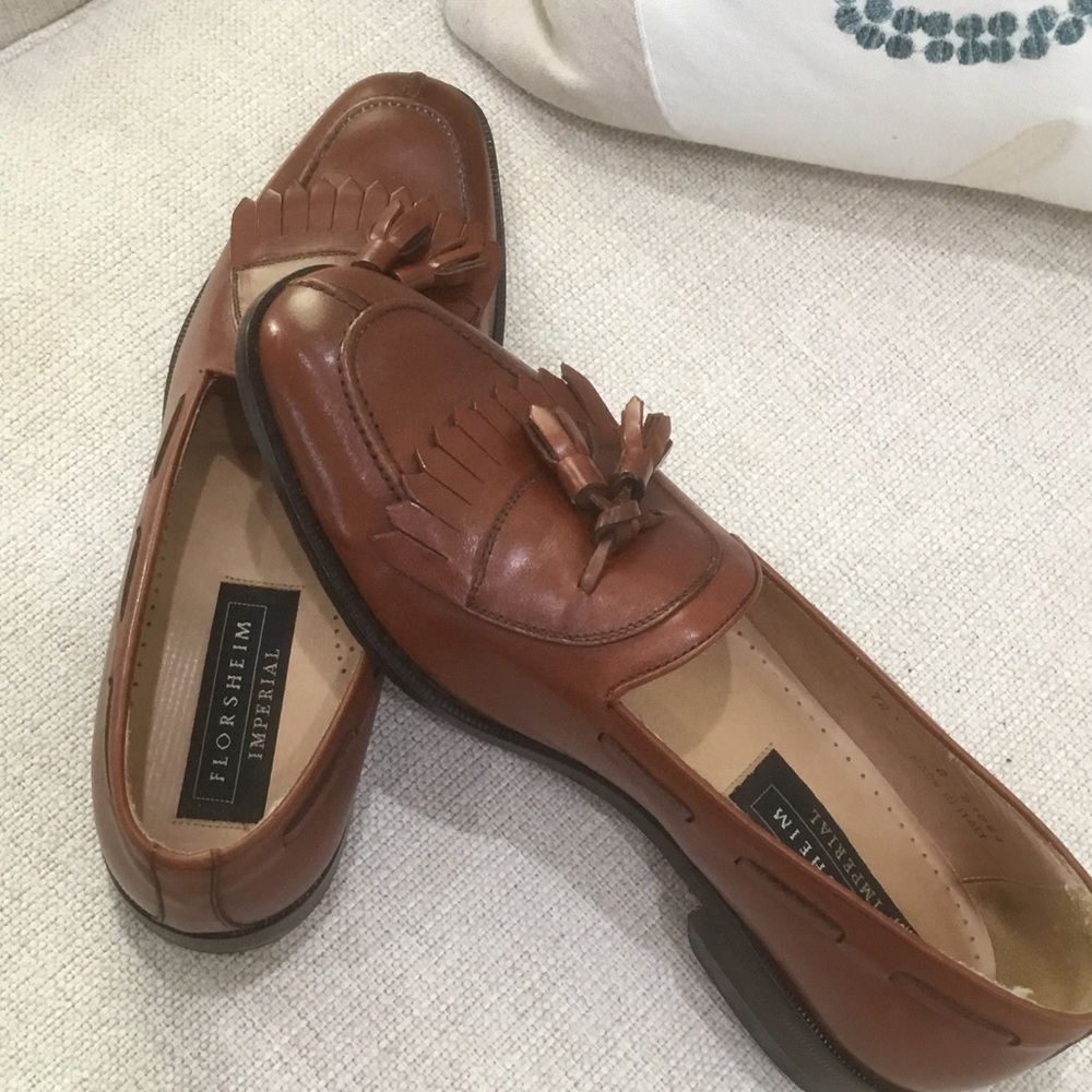 Florsheim Men's Rust Leather Tassel Loafers